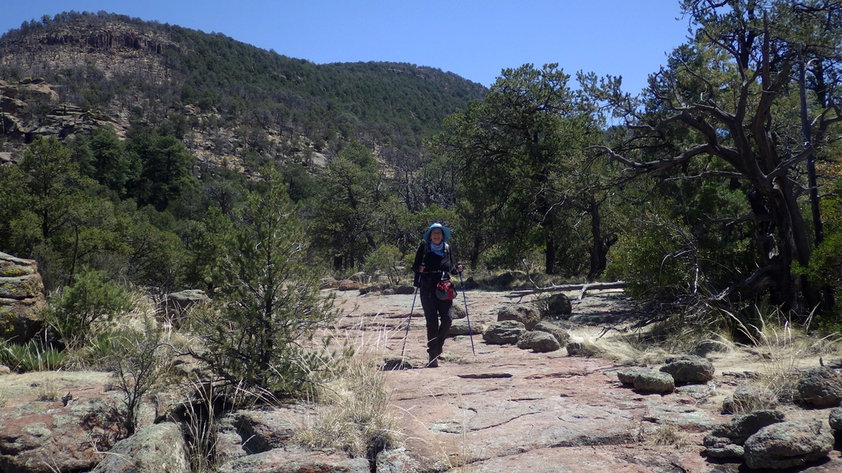 Kim crossing the mesa