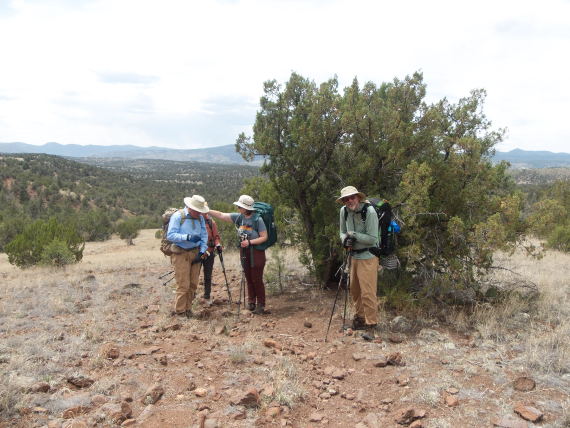stoping to adjust our packs and catch our breath