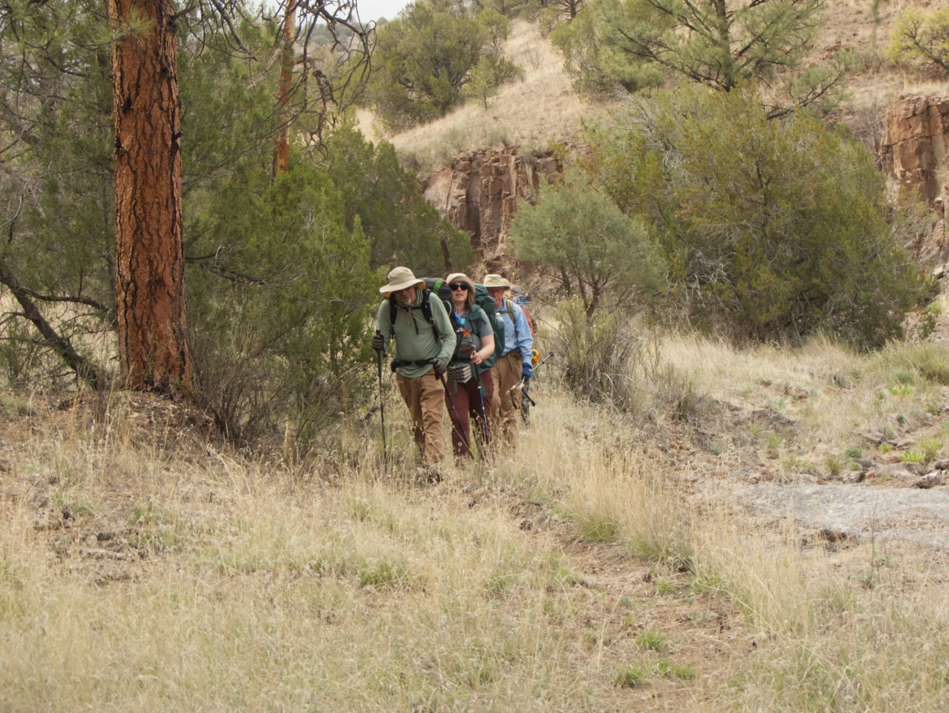 dropping into Adobe Springs Canyon