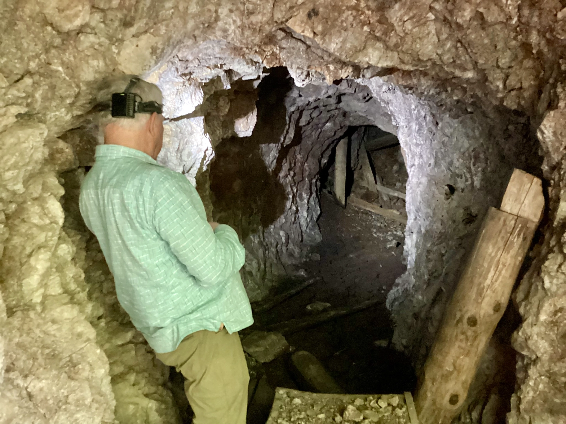 peering into an old mine