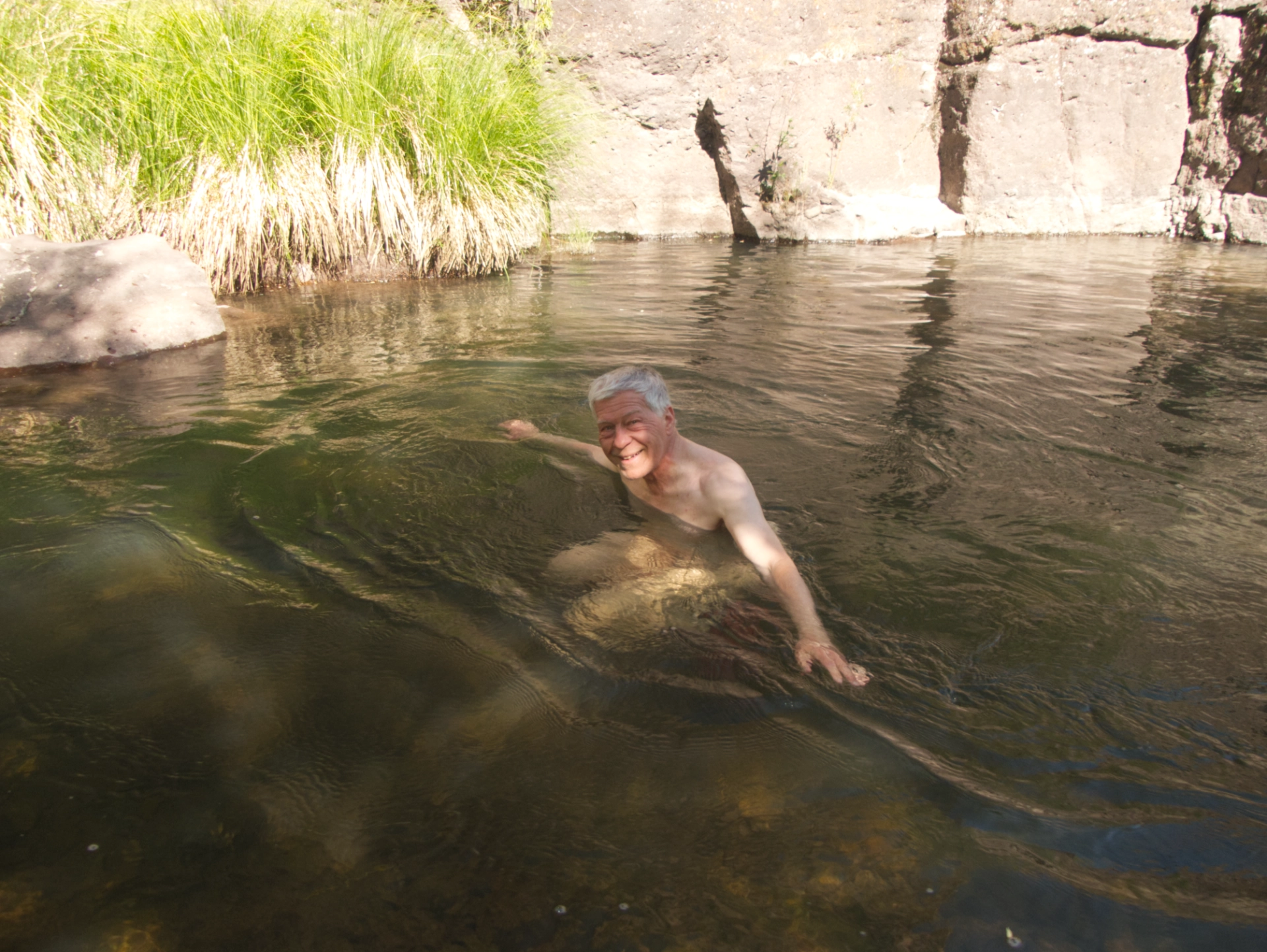 Dennis taking a dip