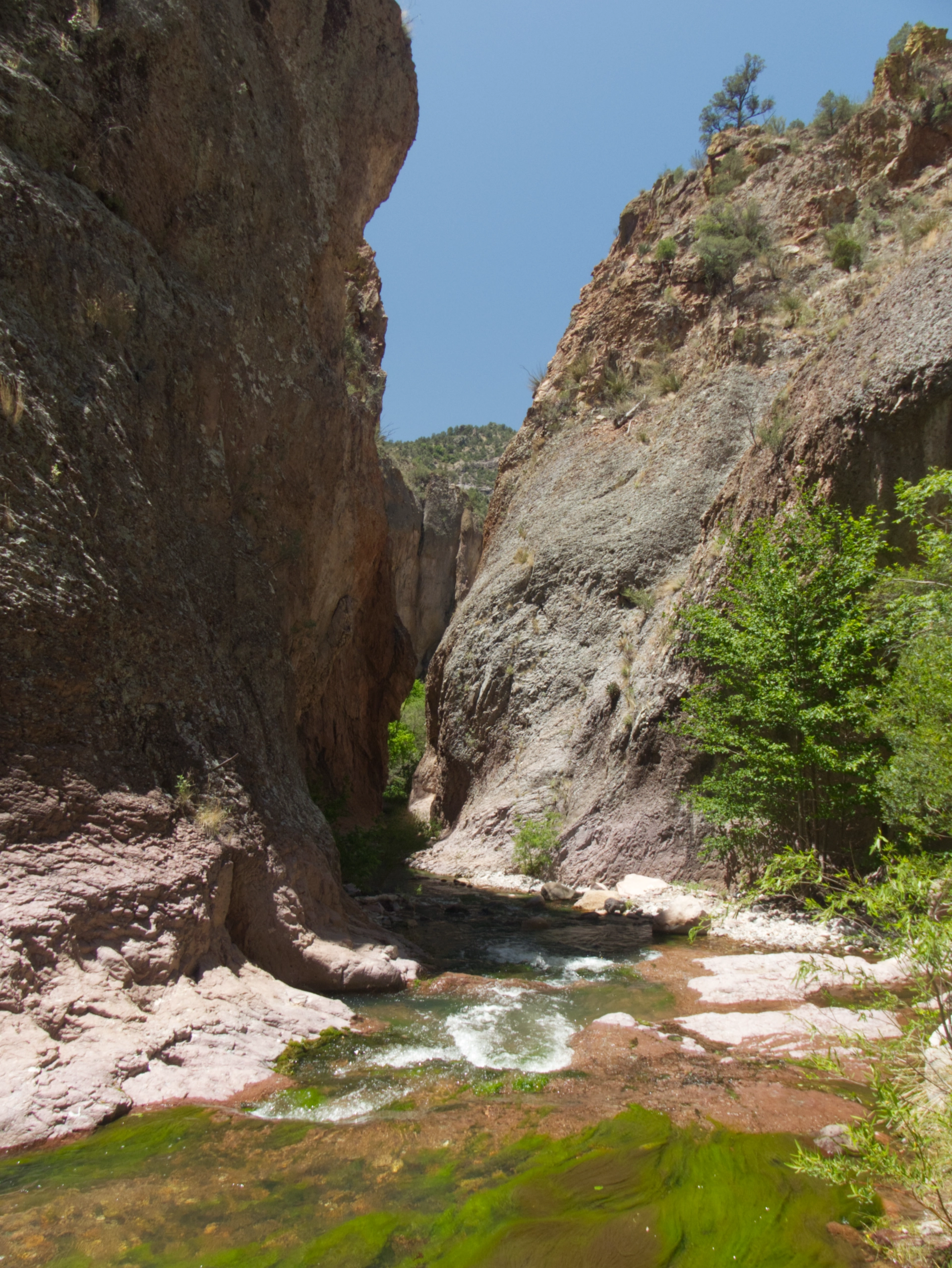a narrow section of the canyon