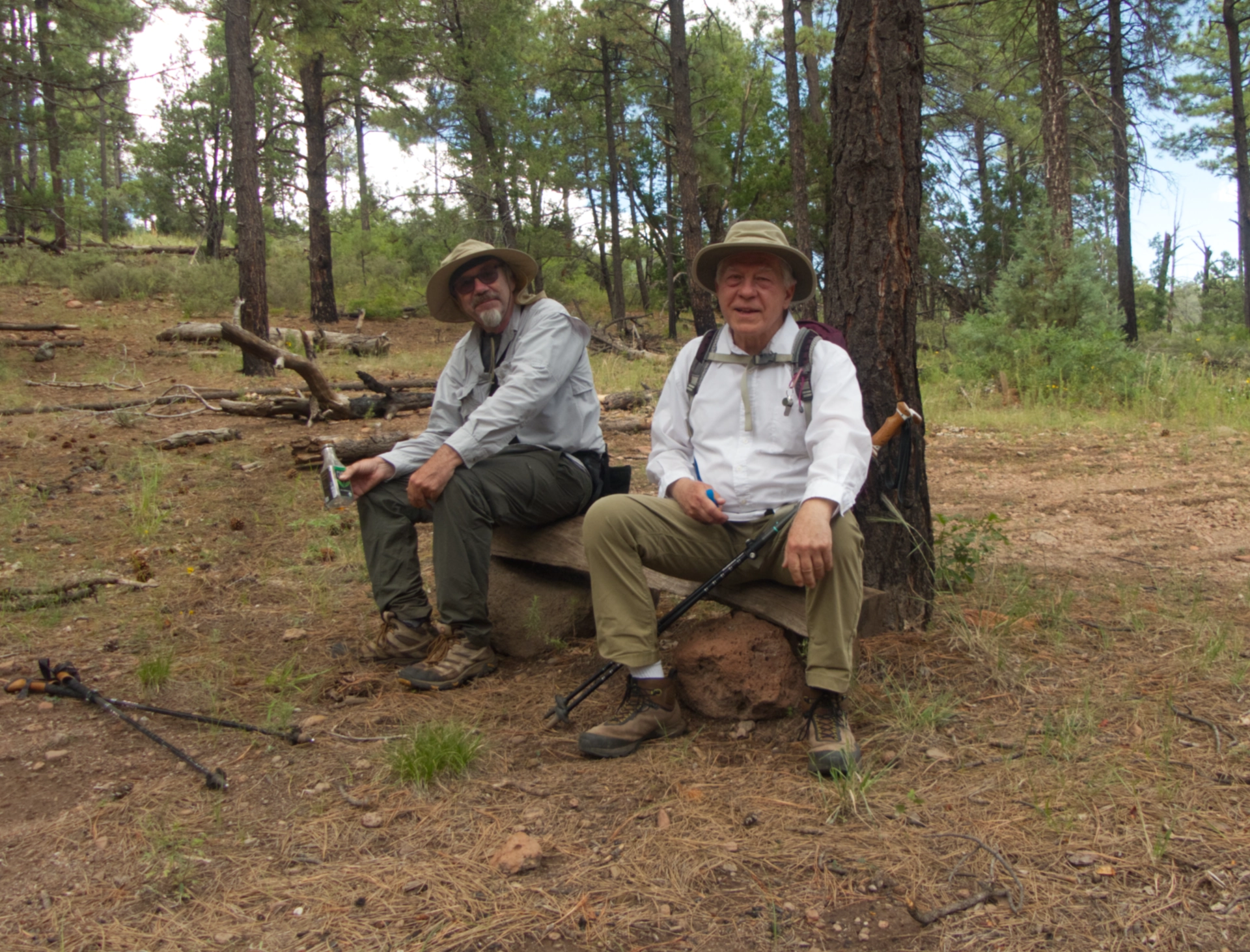 Ken and Dennis on a bench