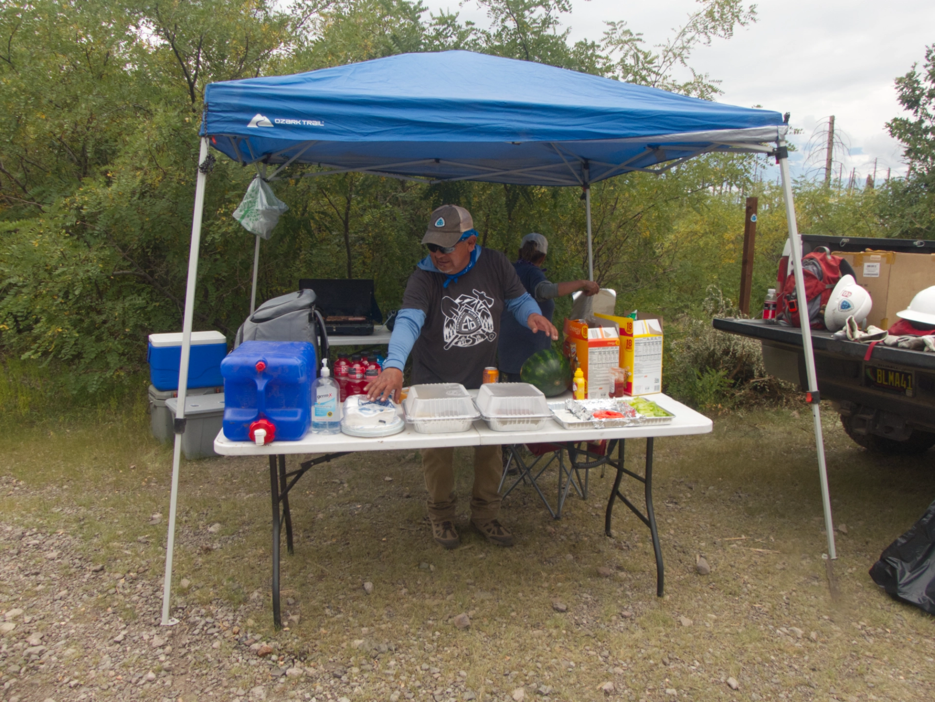 preparing lunch for the trail crew