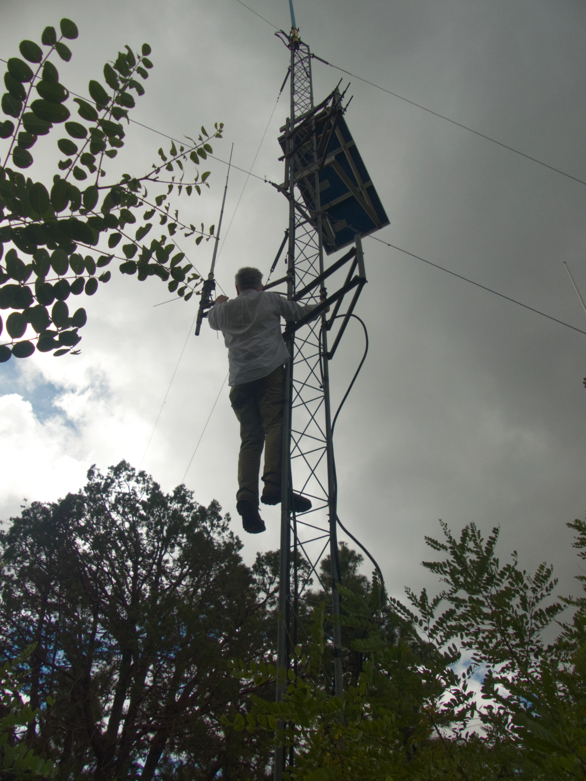 Dennis climbing the tower