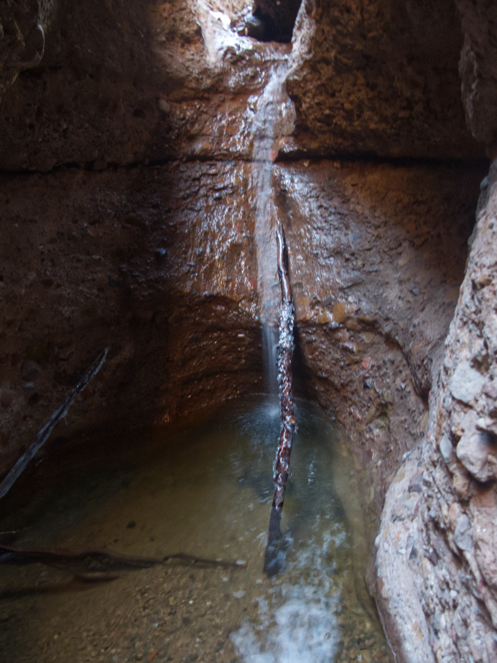 small icy waterfall