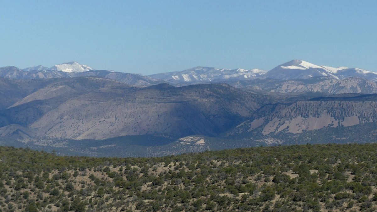 distant view of snow-covered mountains