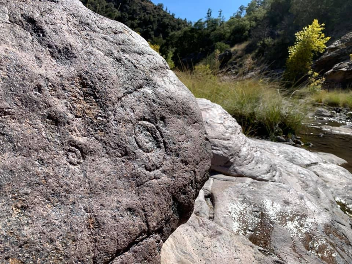 petroglyphs by the pool