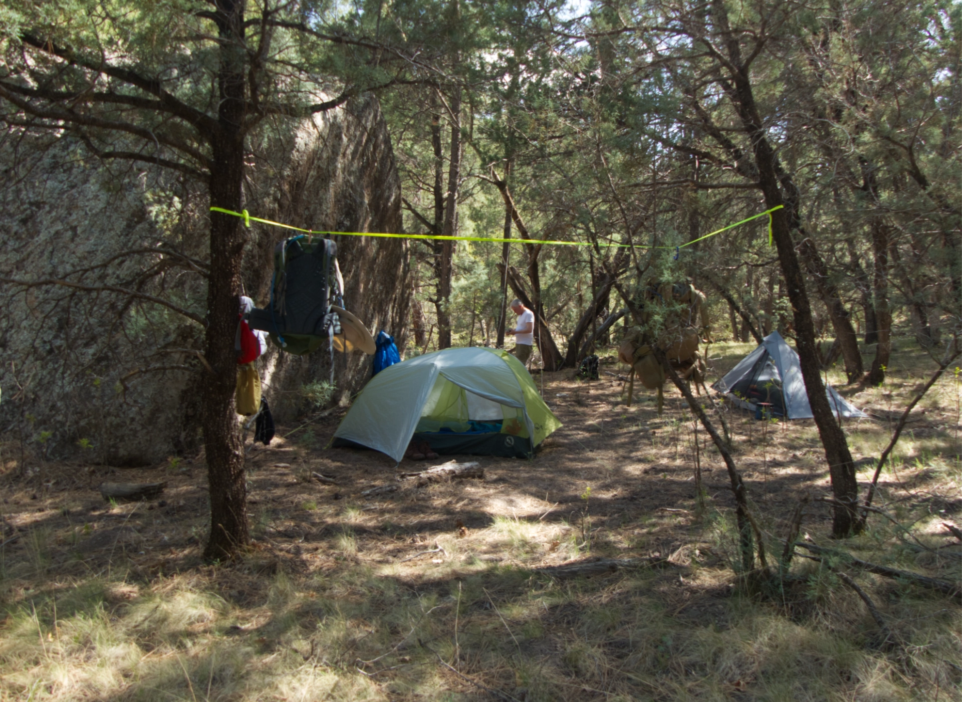 streamside campsite