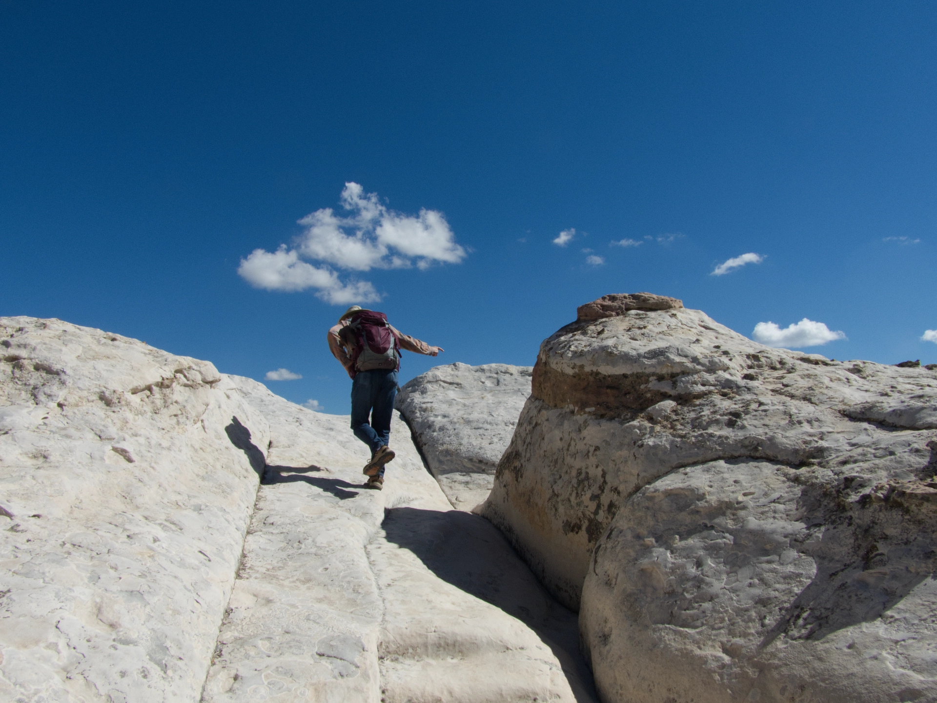 Dennis on a steep incline on the Headland Trail