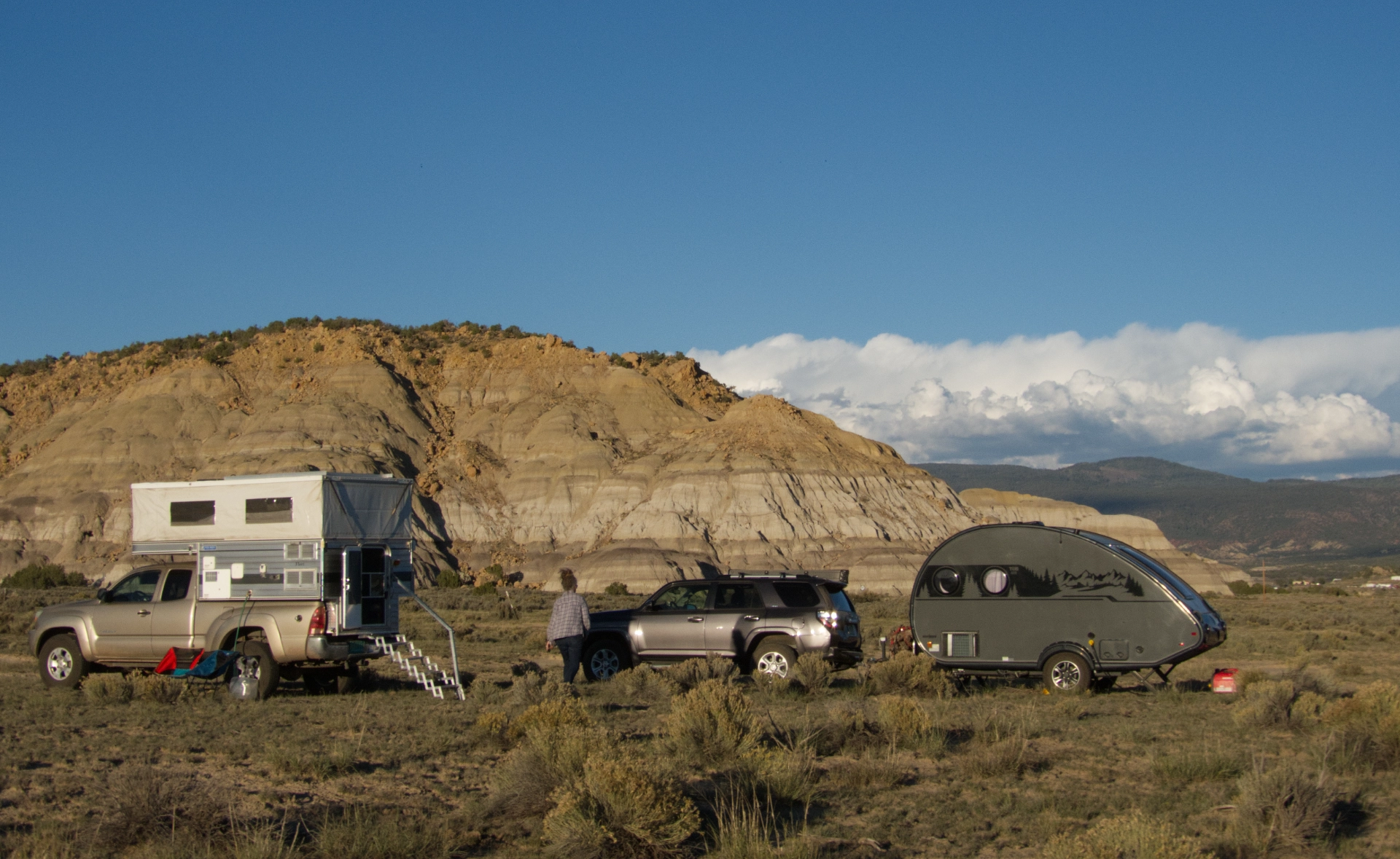 camping on a muddy pullout near Cuba