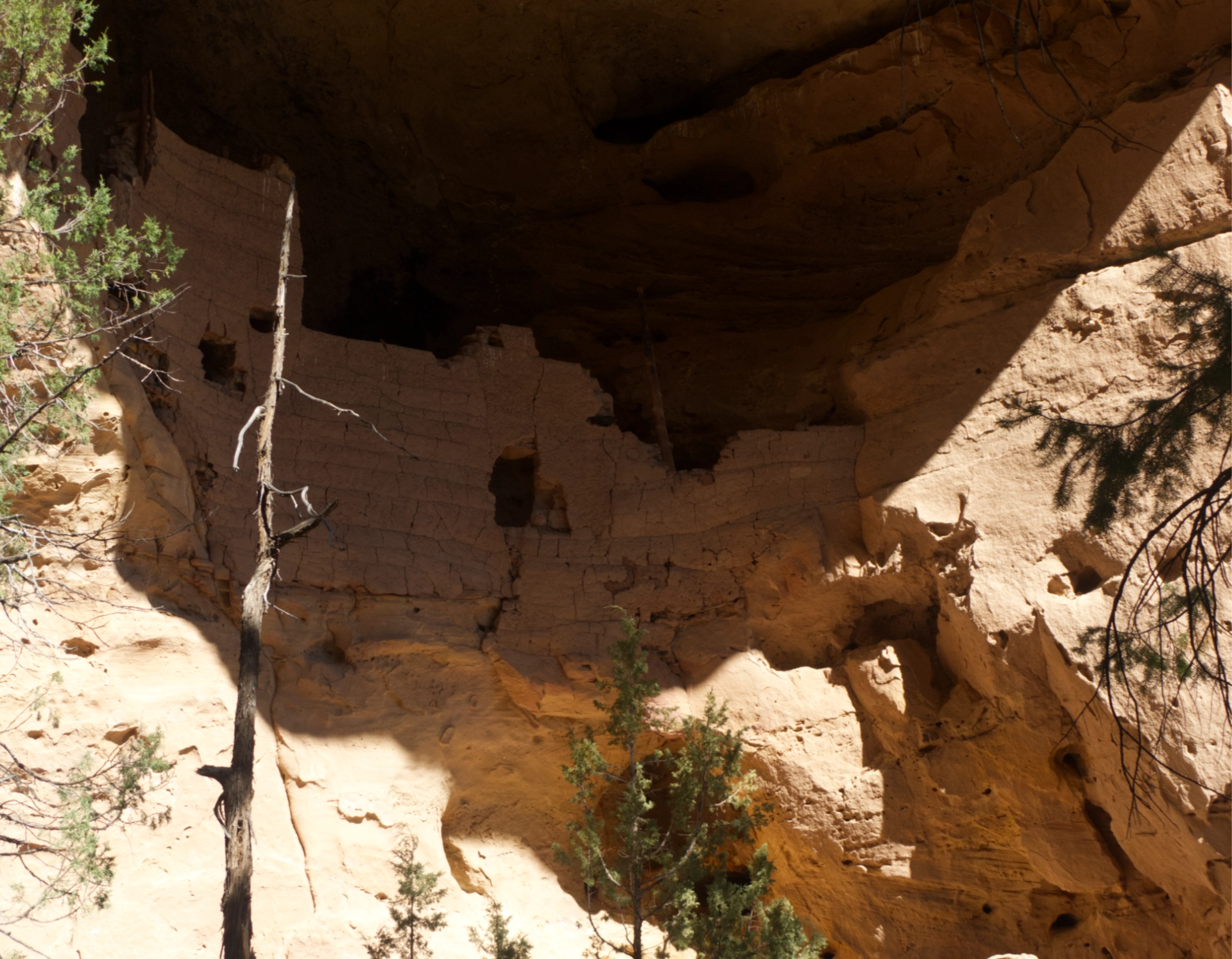 close-up of the cliff dwelling