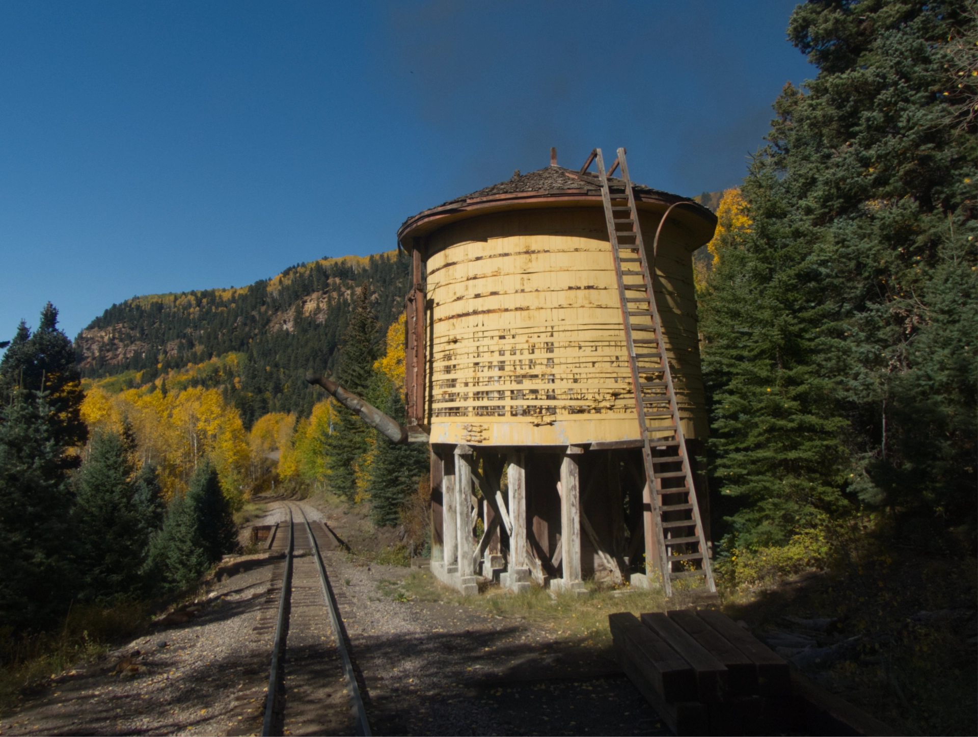 old wooden water tank