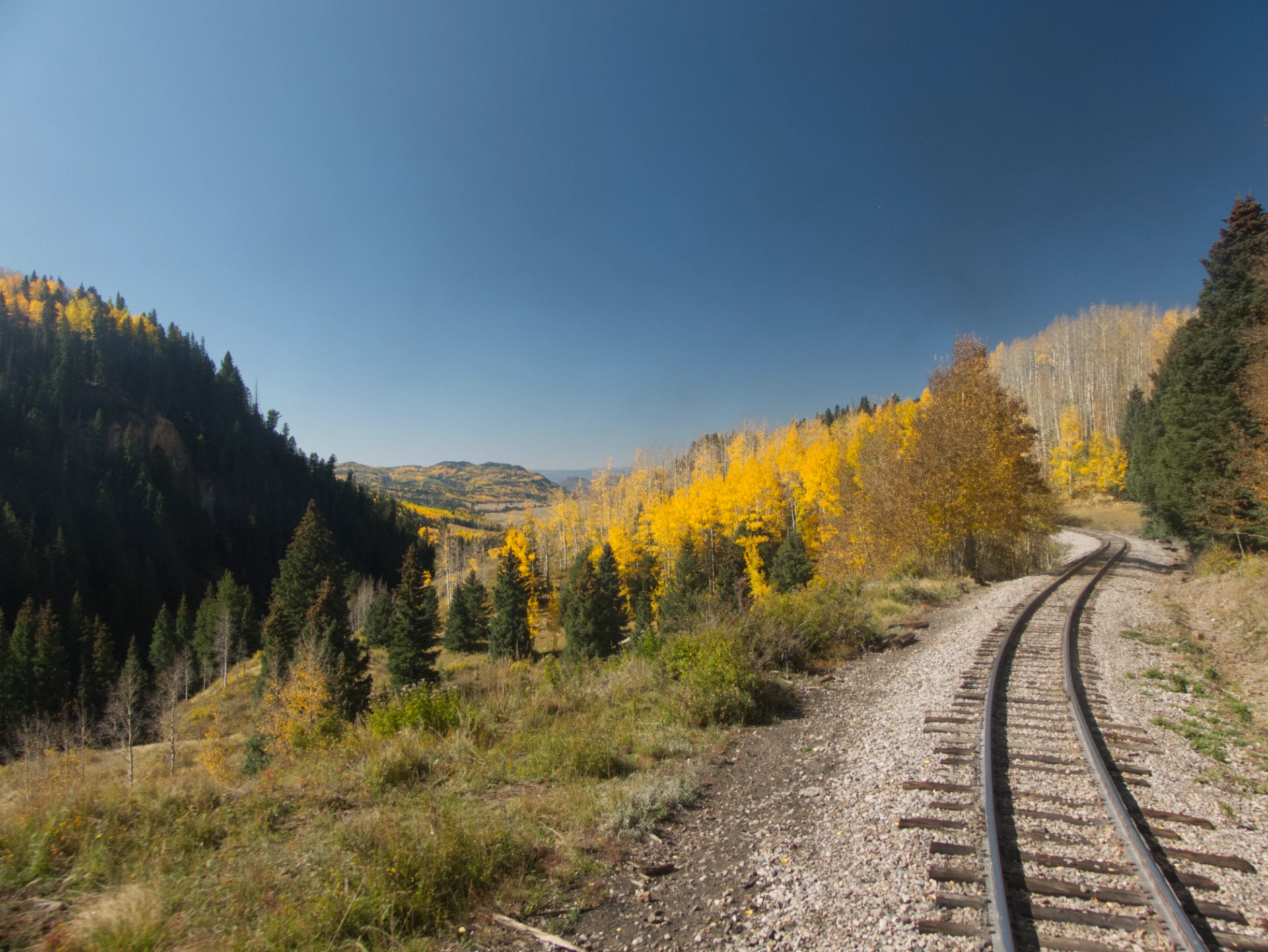 colorful hills in the distance