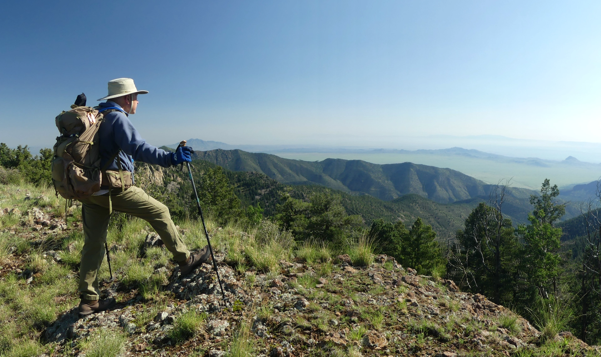 Looking back at the ridge between North and South Baldy