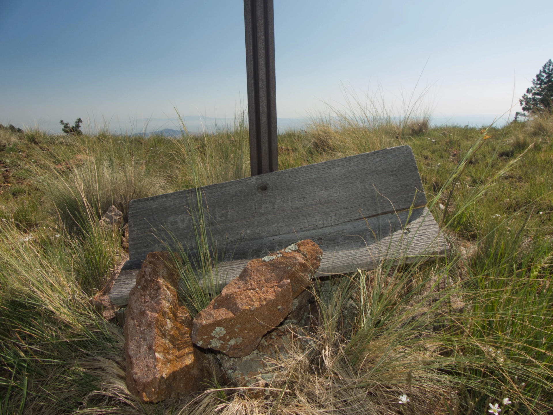 battered trail sign