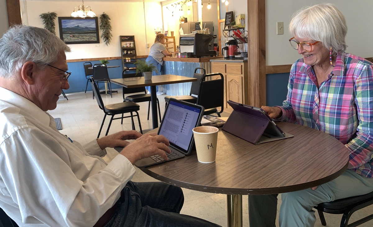 at the coffee shop