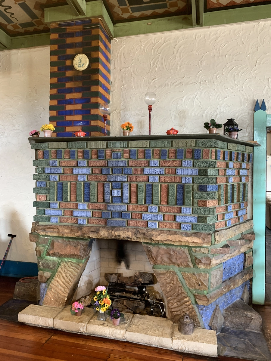 Fireplace in the restaurant at the Shaffer Hotel