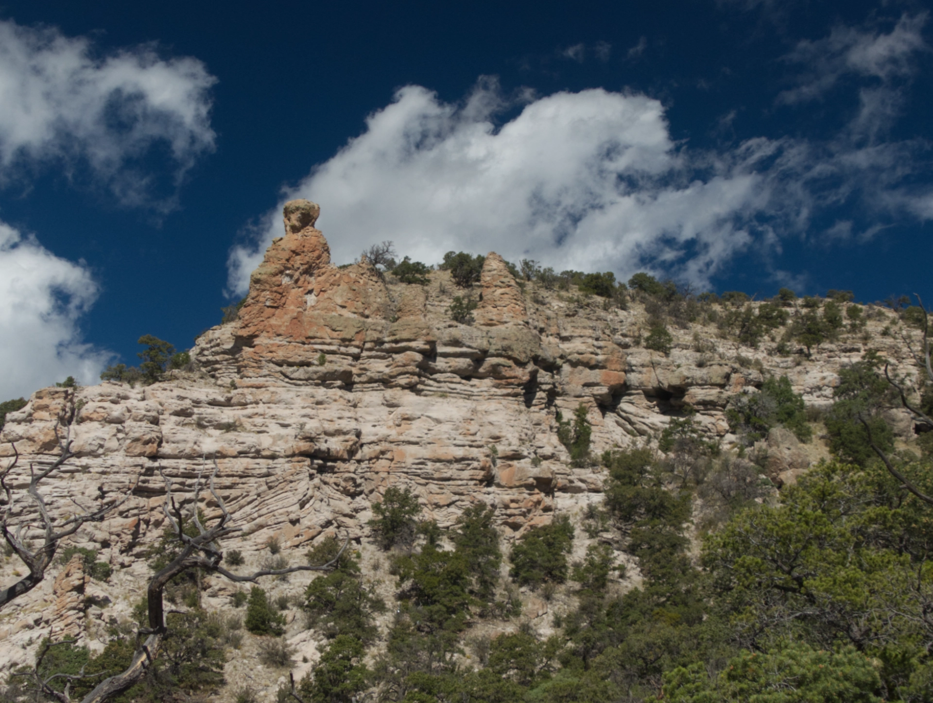 rock hoodoo on a ridge of folded sandstone