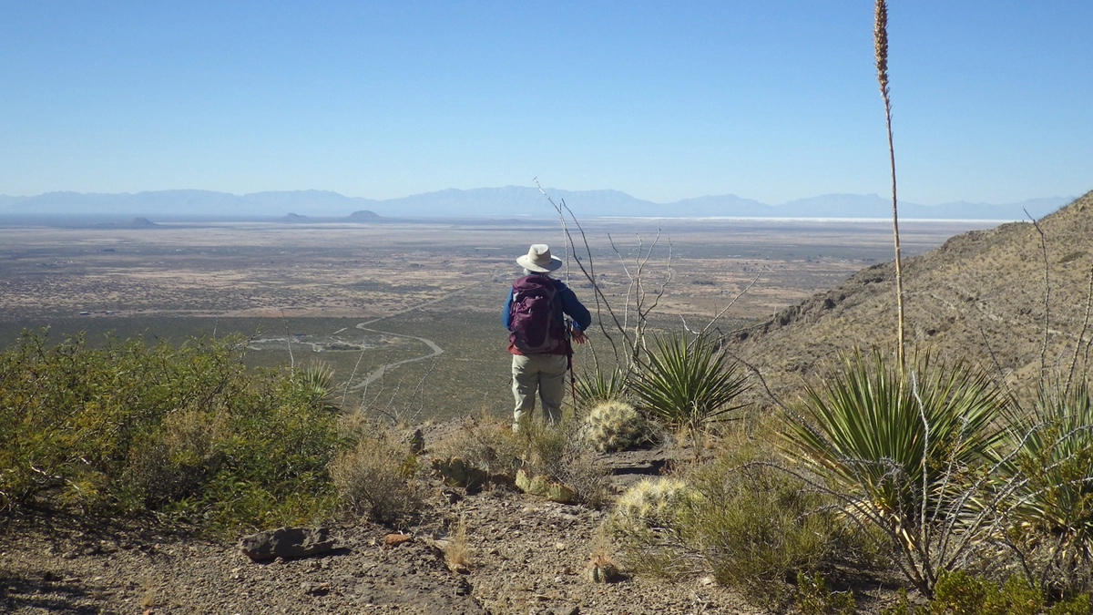 looking back at the Tularosa Valley