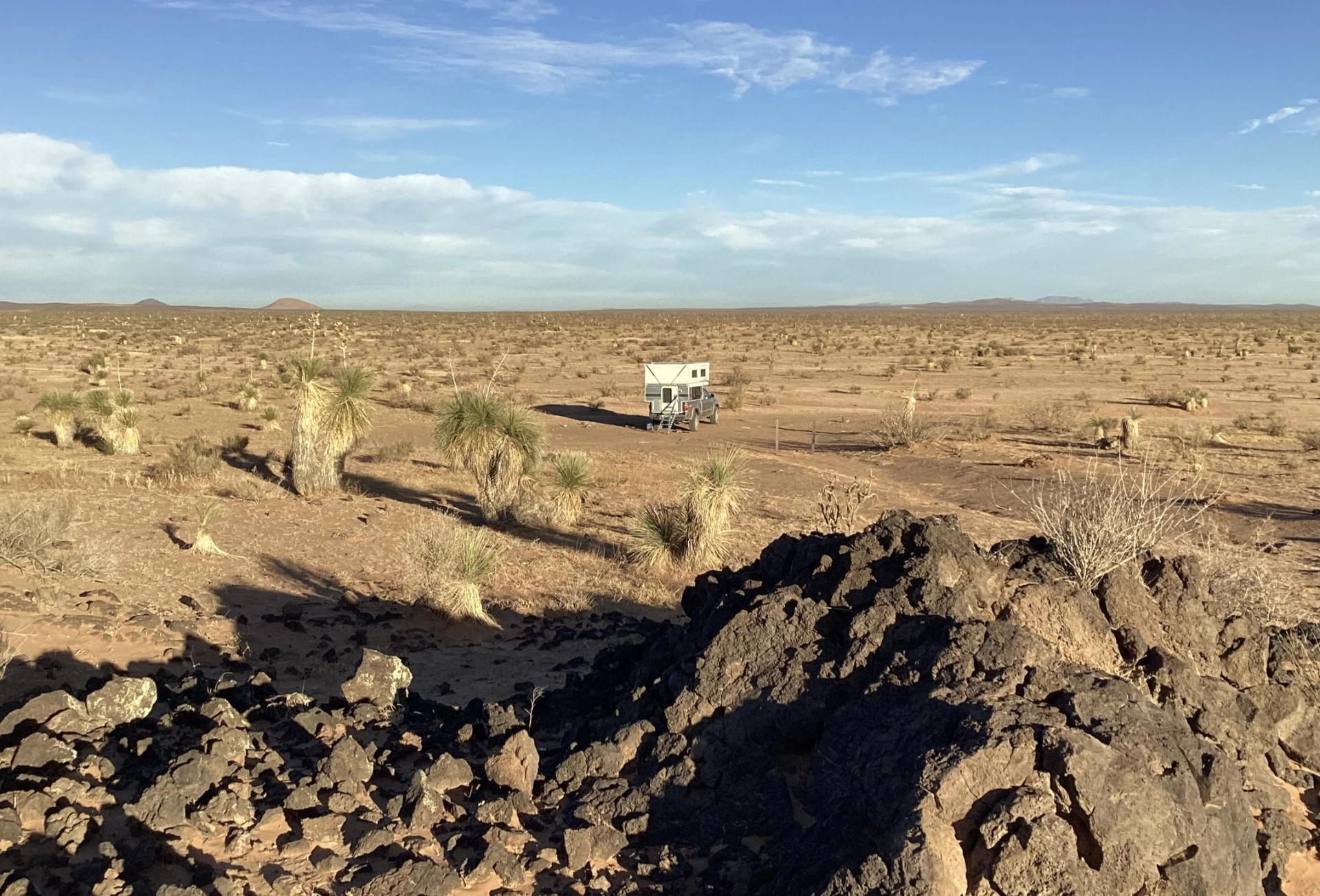 camping at the edge of the crater