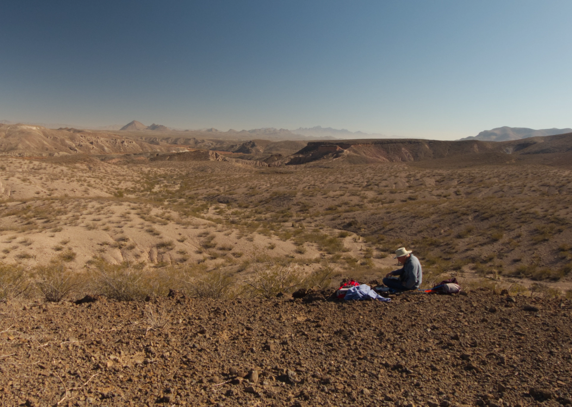 eating lunch on a flat top basalt mesa