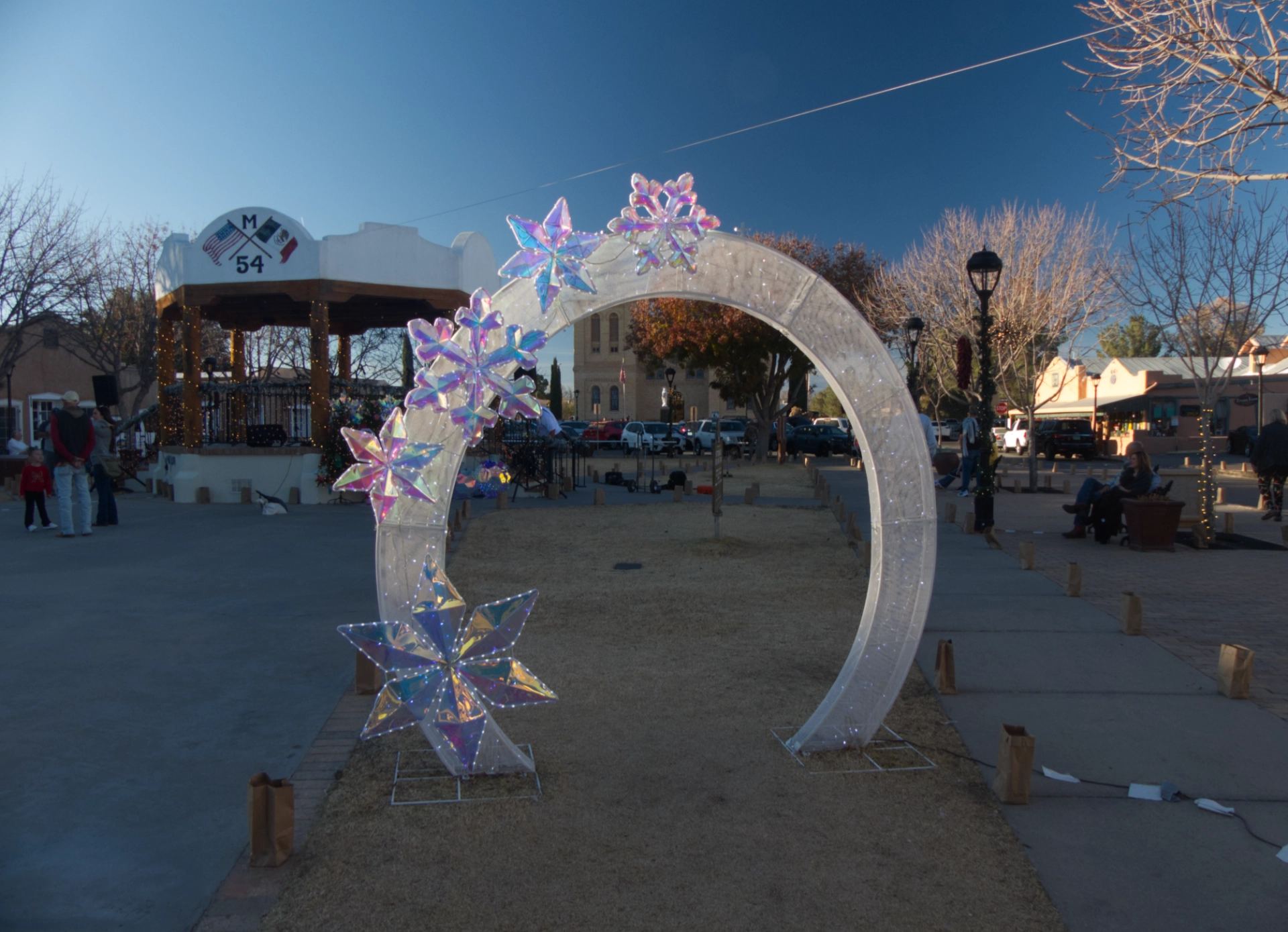 Old Mesilla Christmas lighting