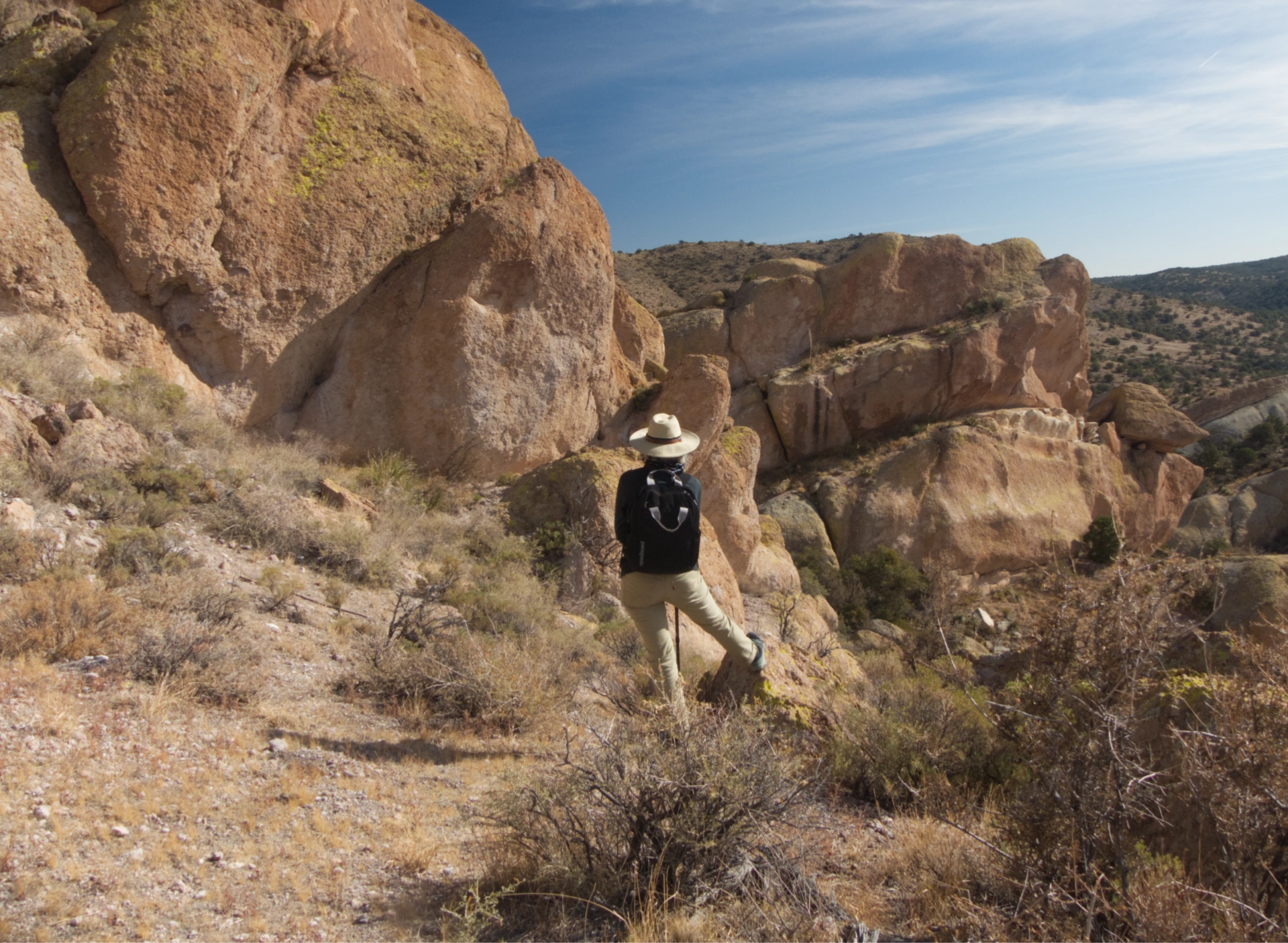 sneaking around the right side of the mountain