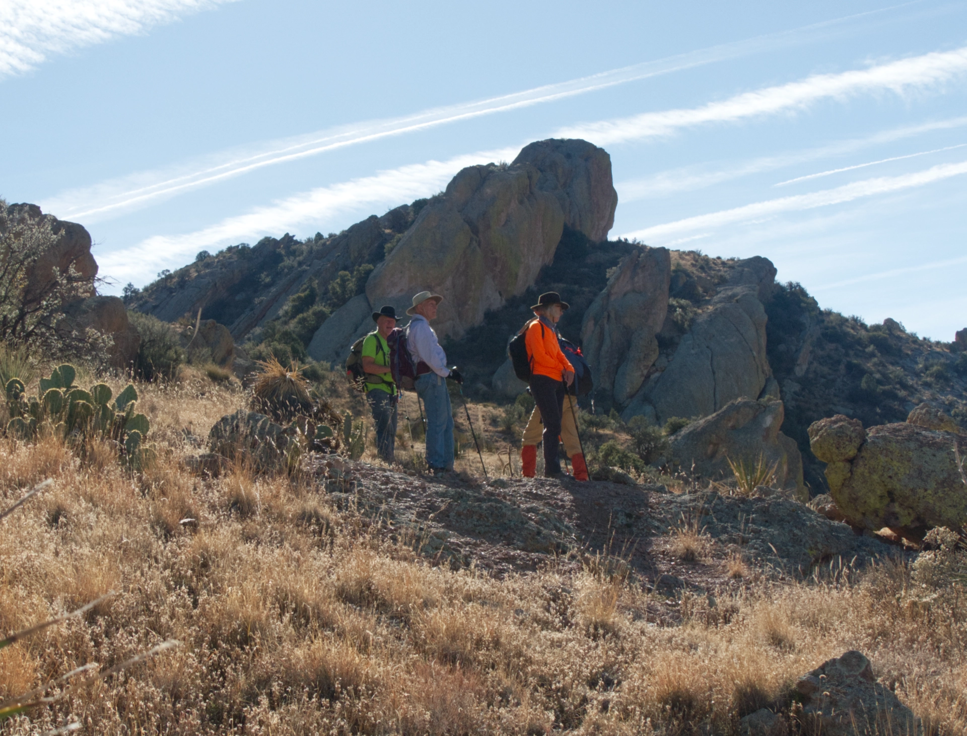 hikers on a high plateau