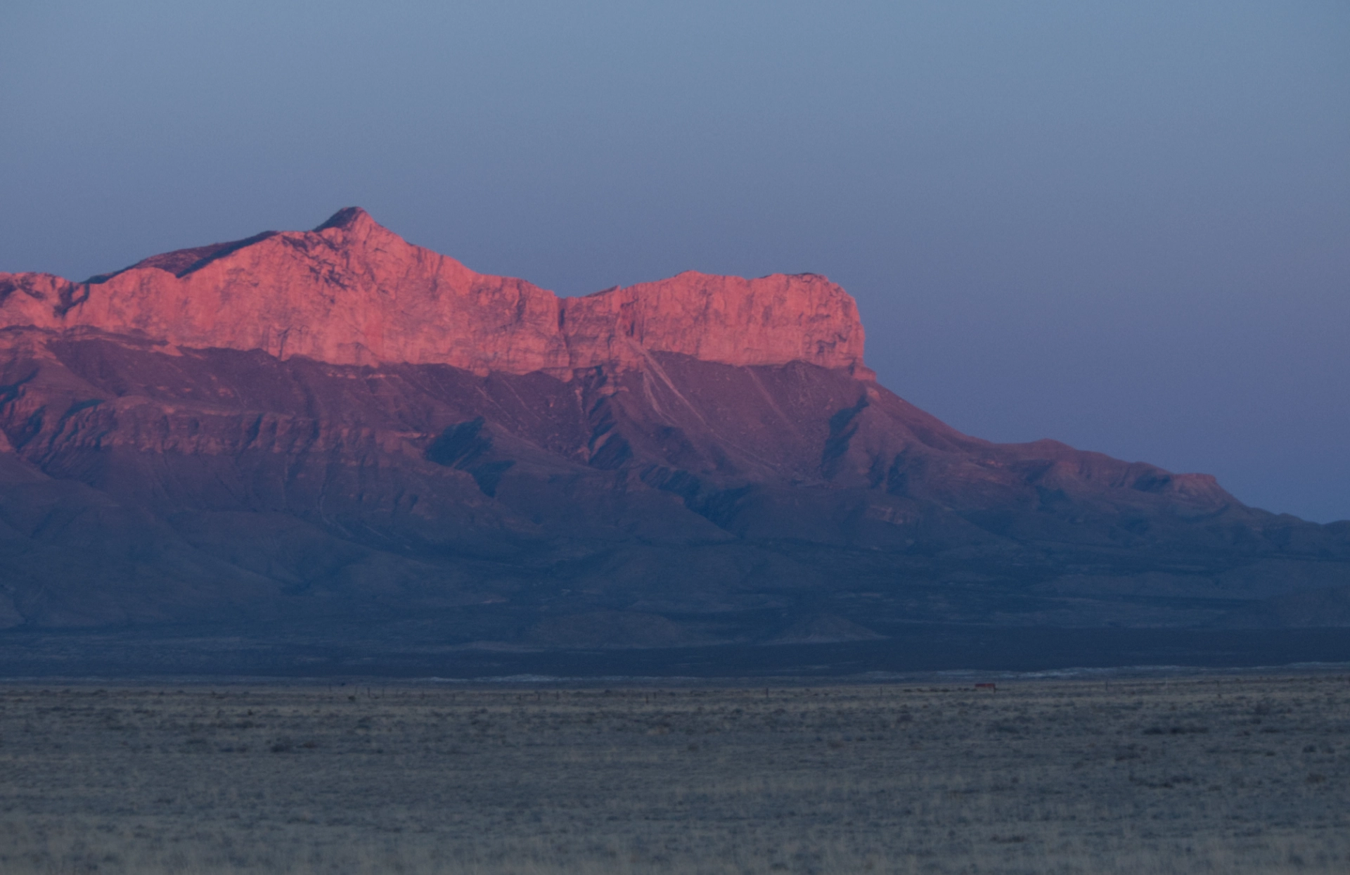 Guadalupe Mountains at sunset