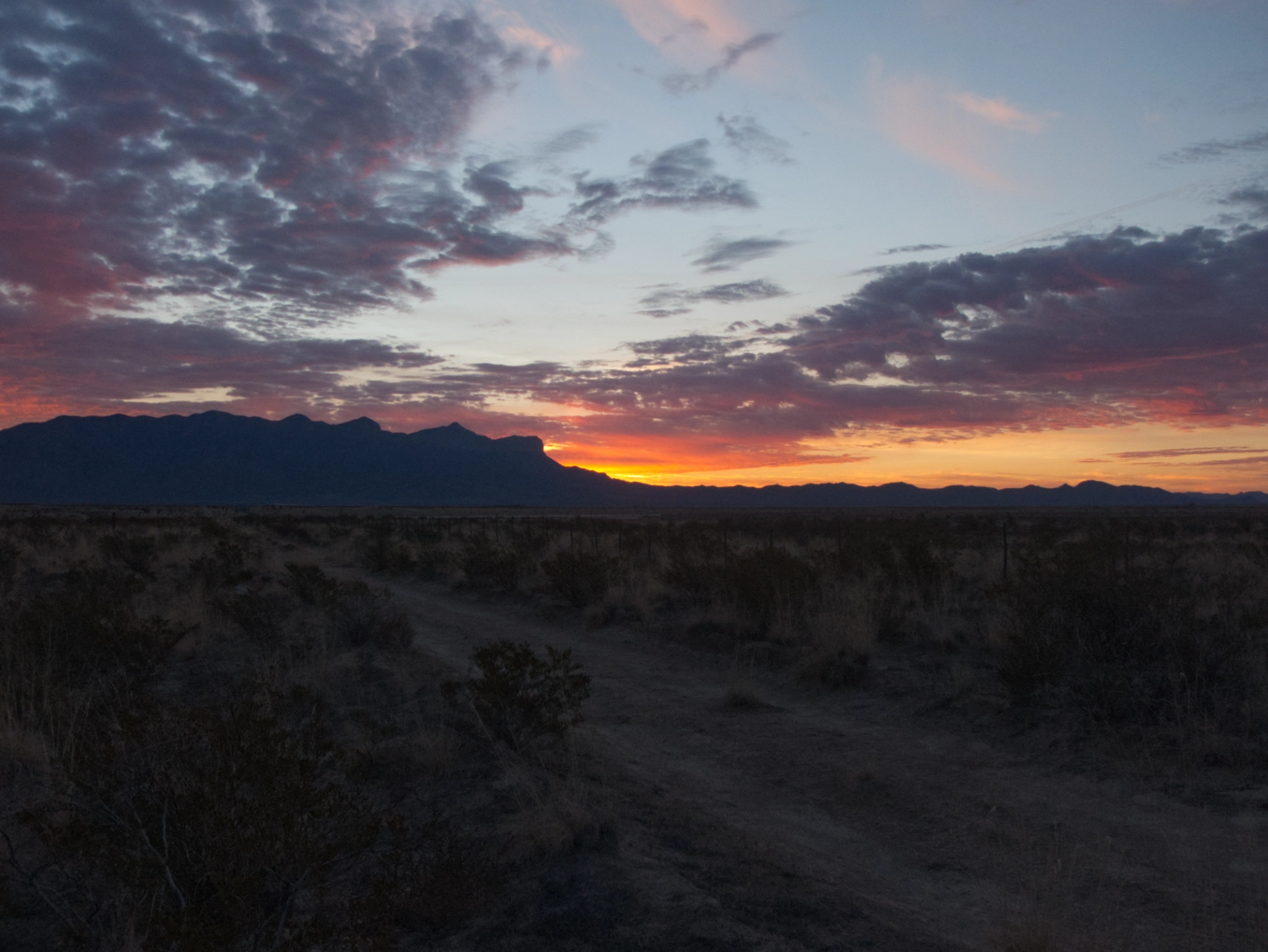 dazzling sunrise over the Guadalupes