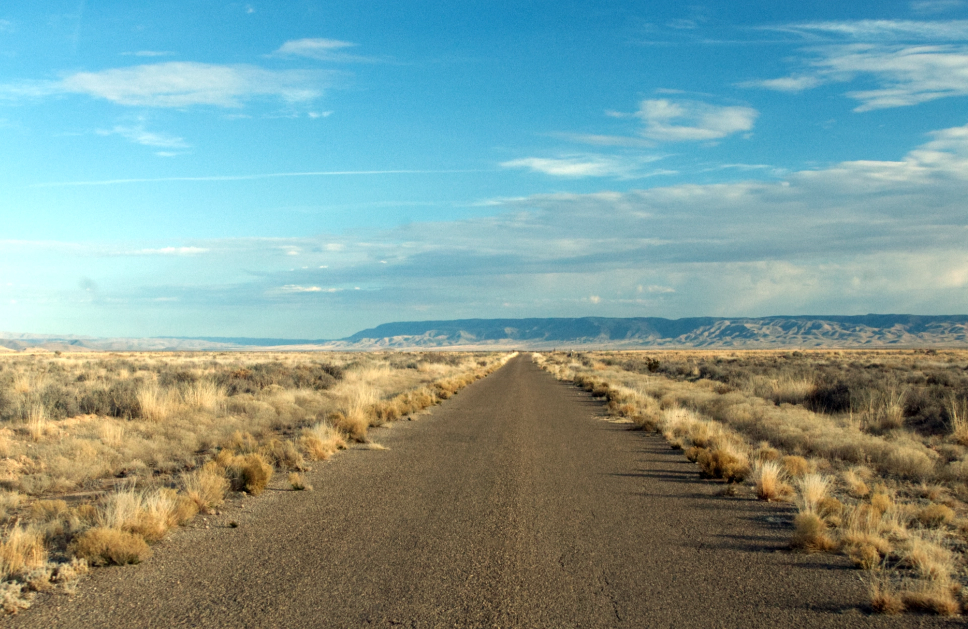 barely there paved road running straight north across the Salt Basin