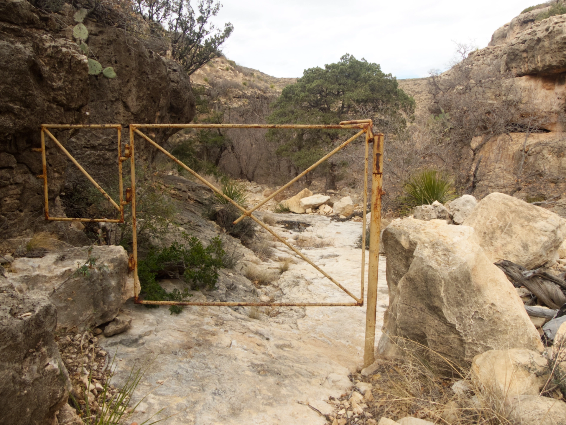 old wrought iron gate in Sitting Bull Canyon