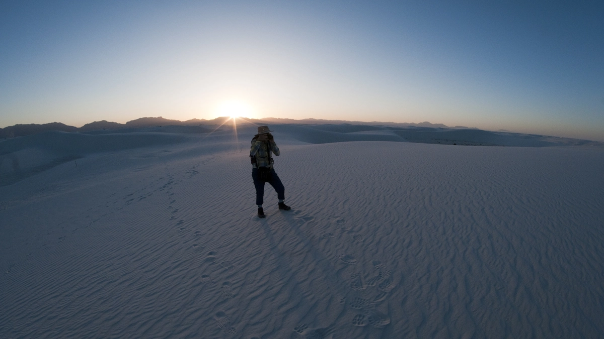 me walking toward the setting sun