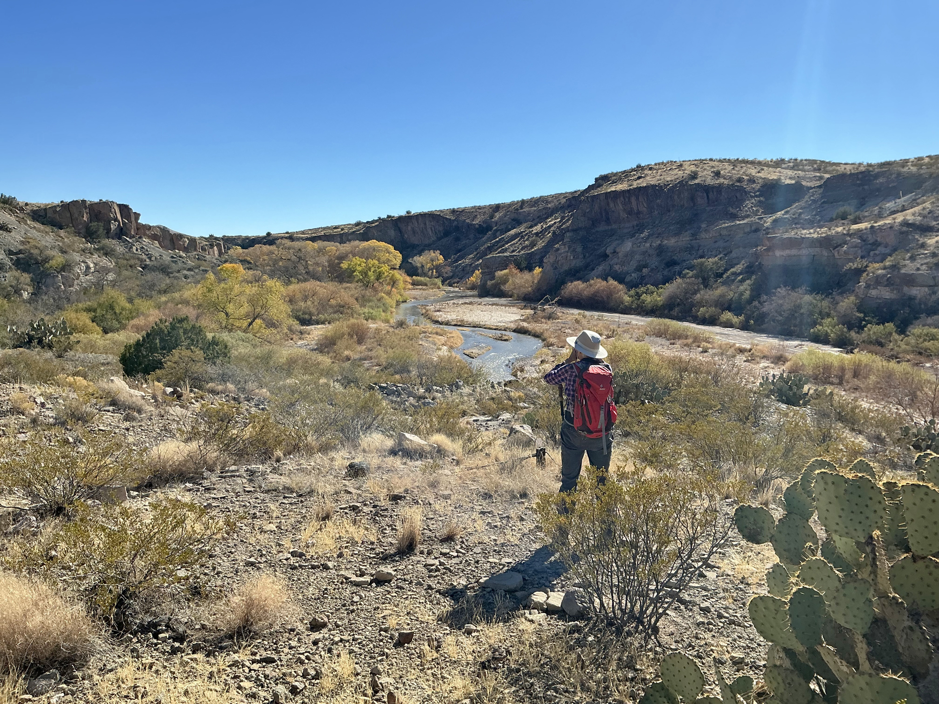 the view upstream along the Gila River