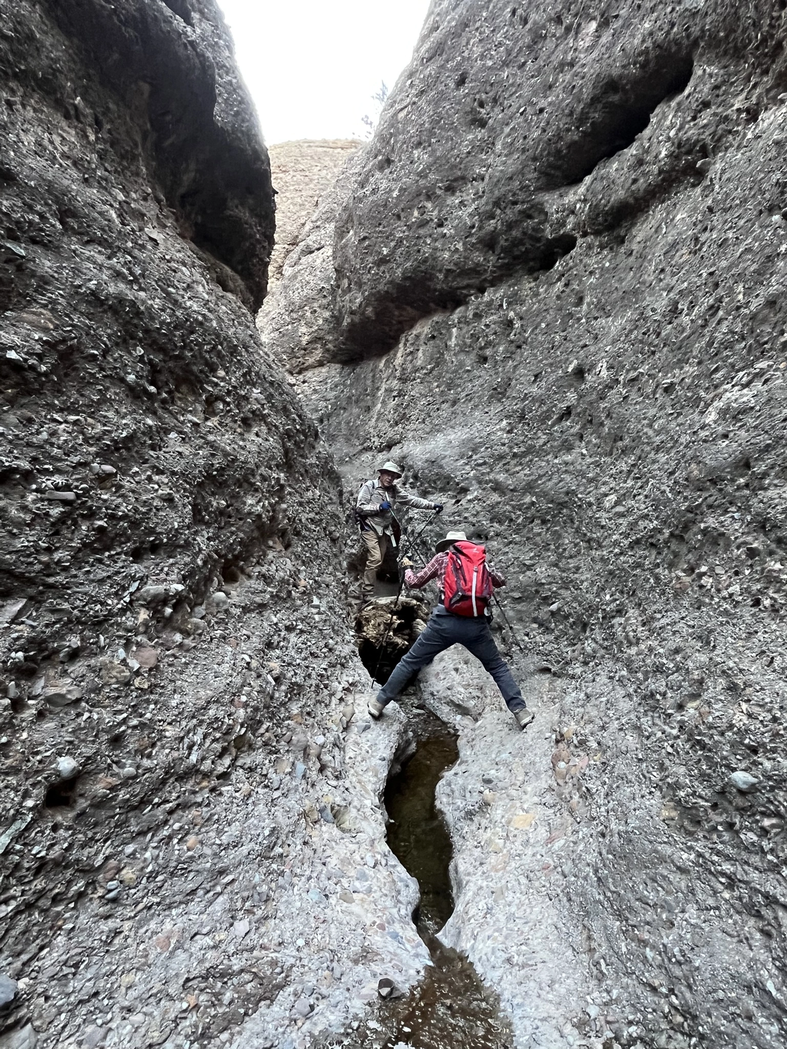 straddling the stream