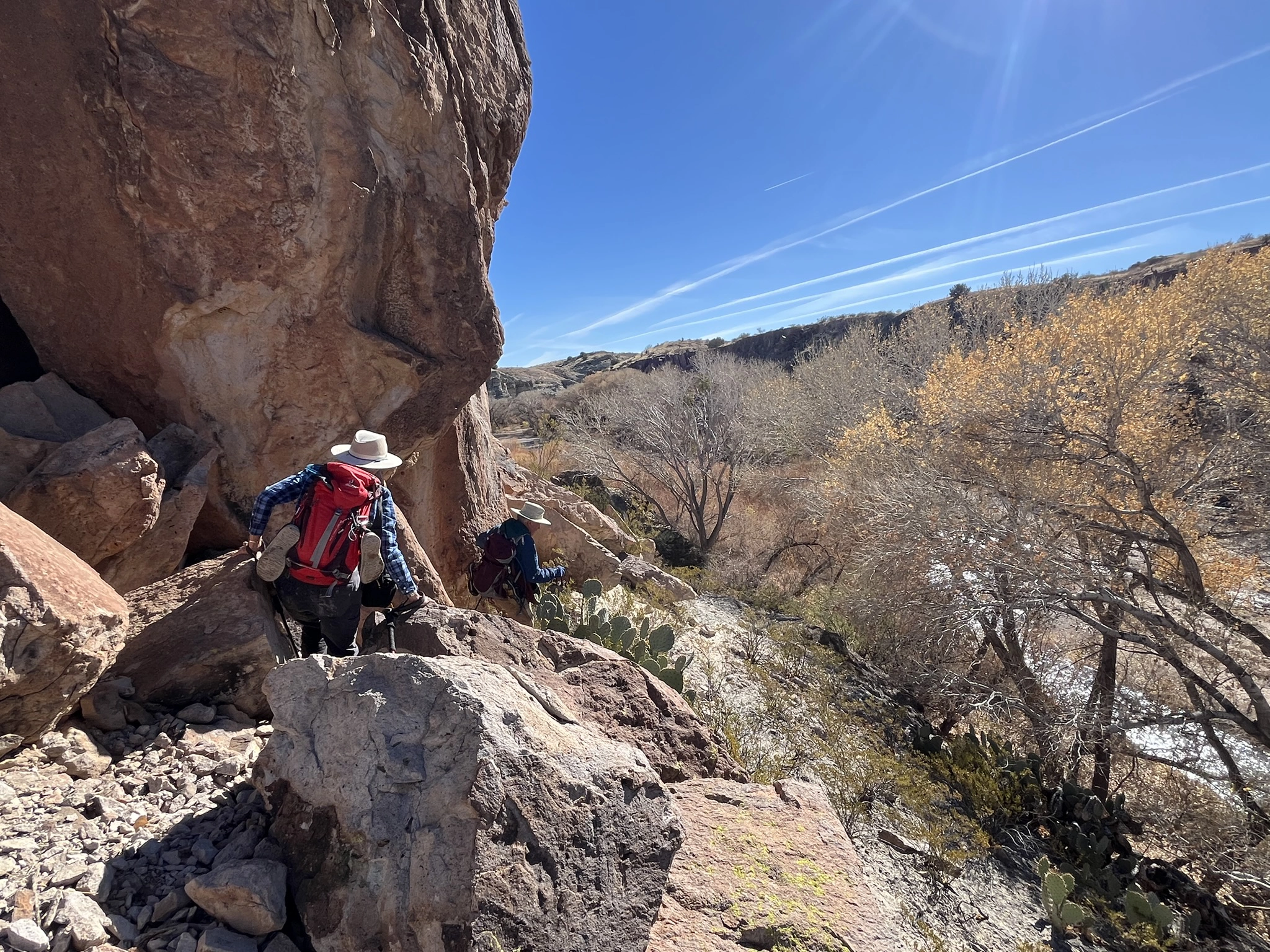 petroglyphs on a high cliff