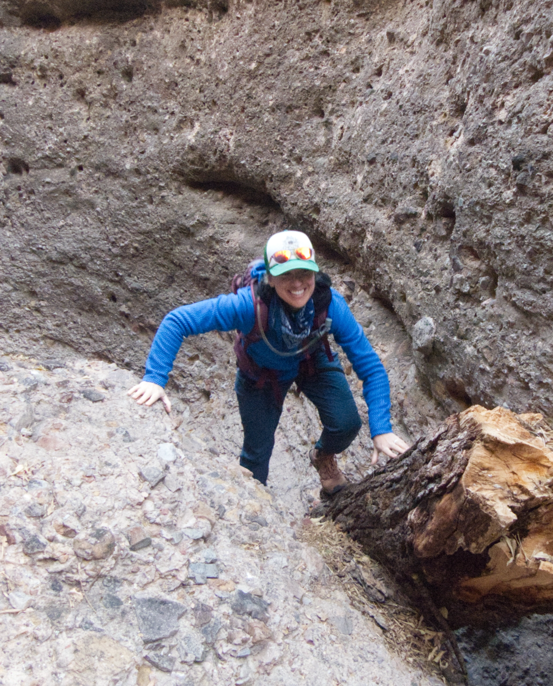 crawling over the logjam