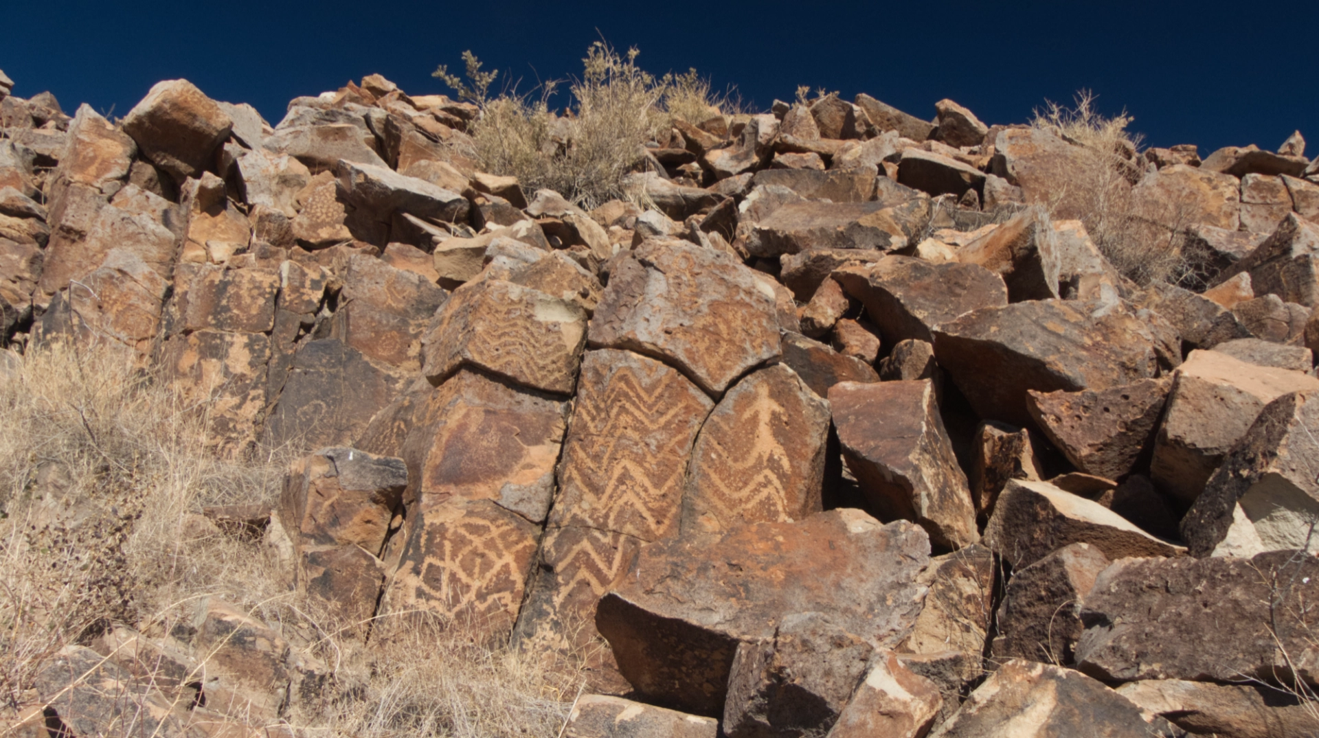 panel of glyphs including human figure