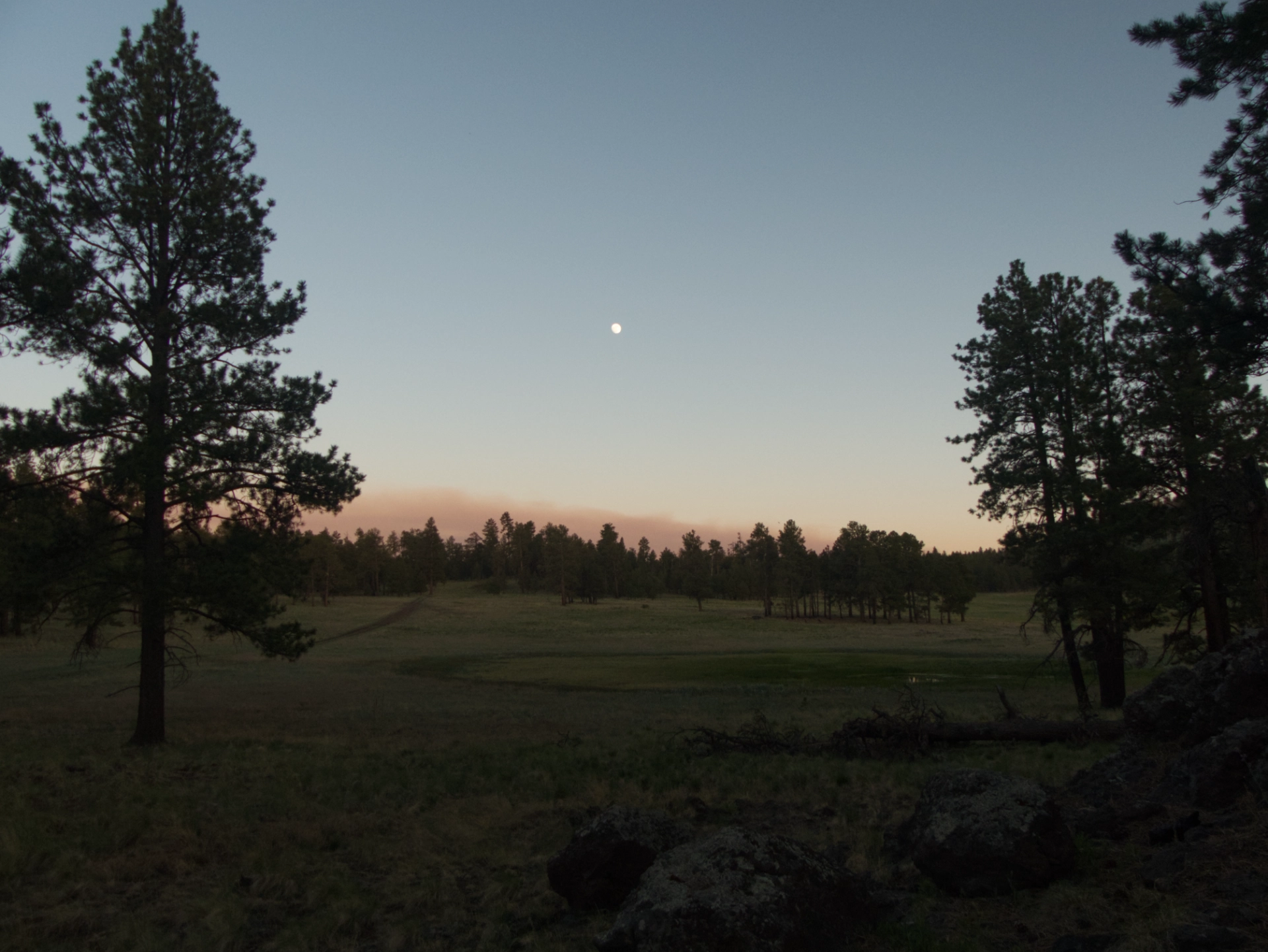 smokey moon rise