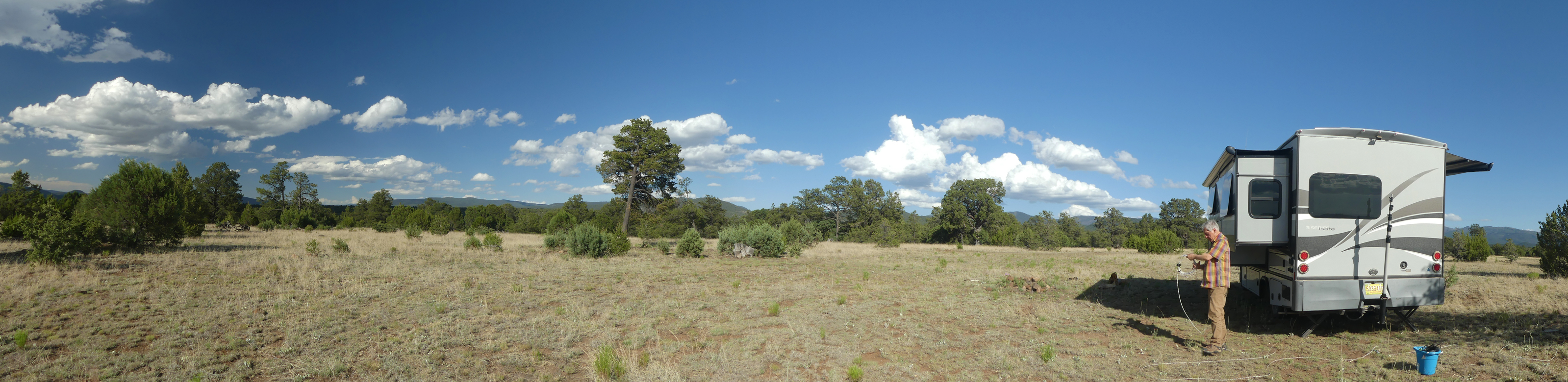 camping atop a high, open meadow