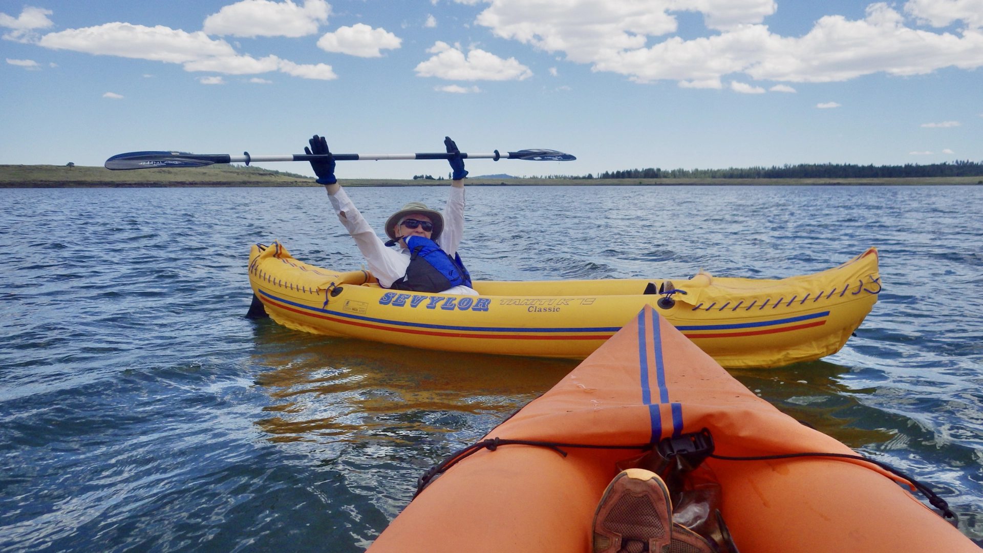 Dennis kayaking on Big Lake