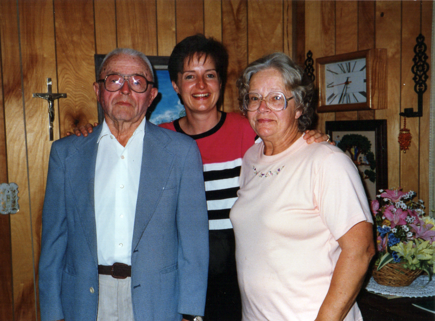 with Mom and Dad in Florida in 1990