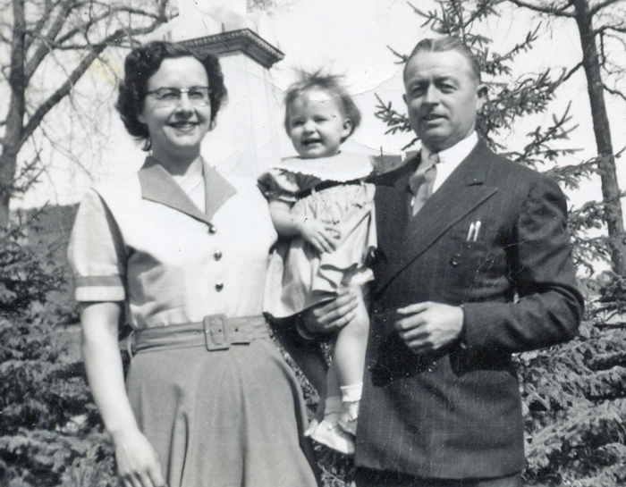 Mom, Dad and me in 1955