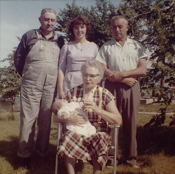 three generations at the lake in 1960